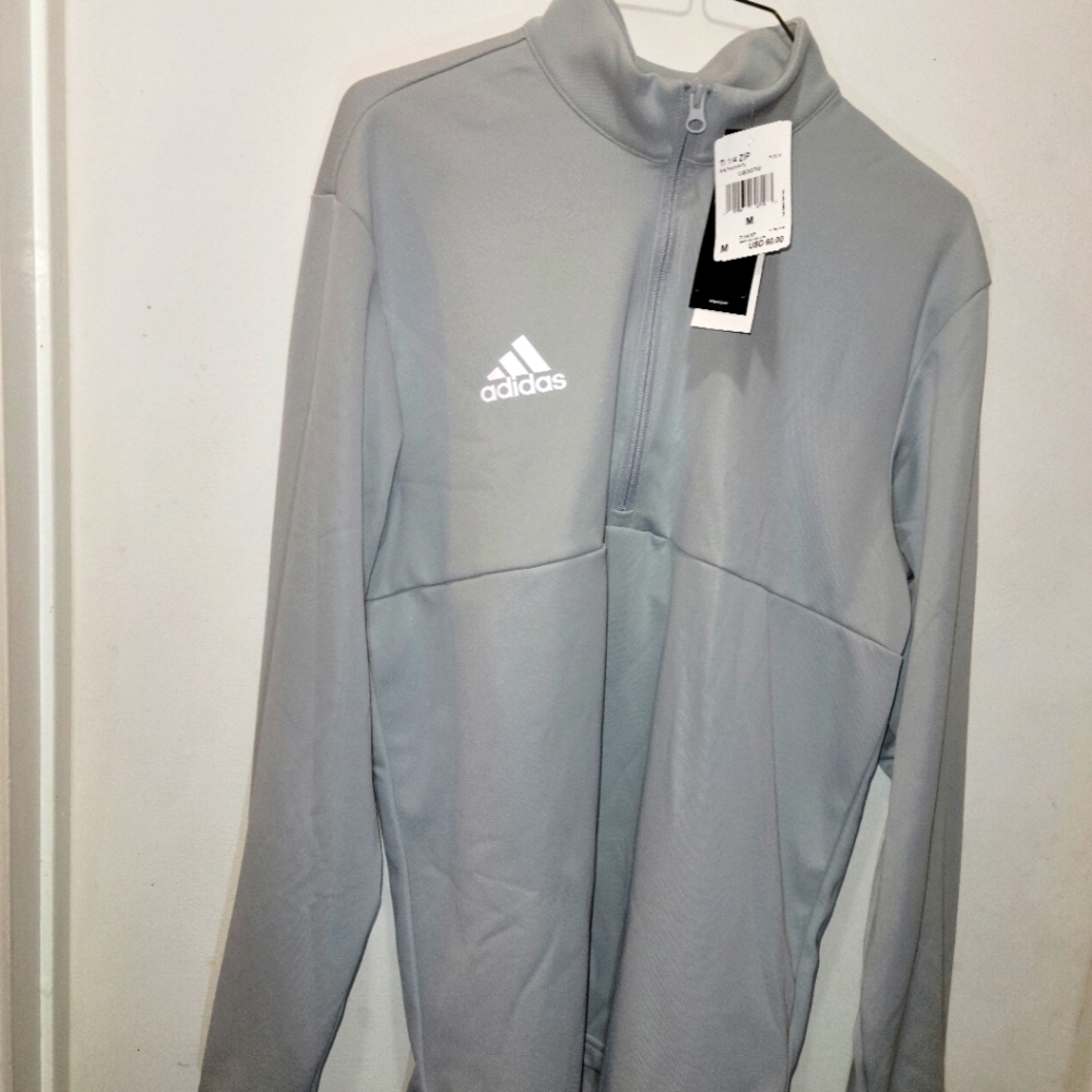 Adidas zip up gray sweater